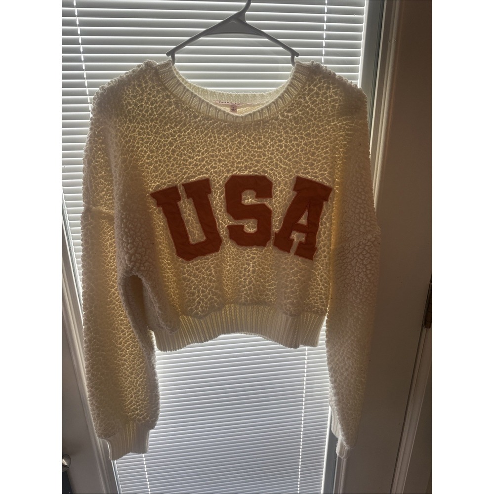 Bailey Rose Womens Sweatshirt/Fleece Beige Size Medium Cropped